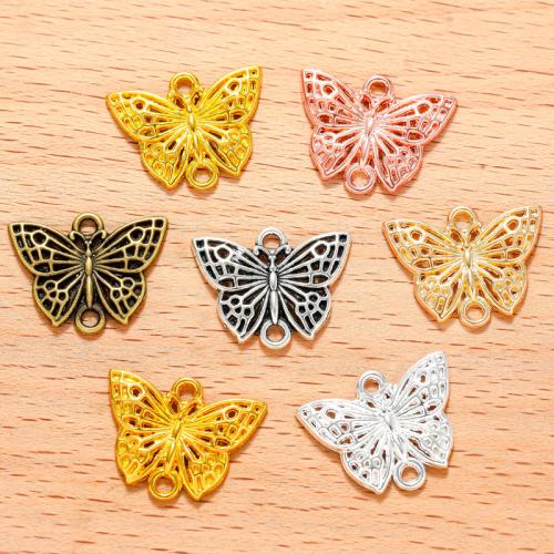 Animal Zinc Alloy Connector, Butterfly, plated, DIY & 1/1 loop & hollow [