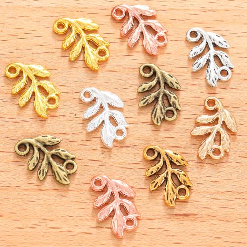 Zinc Alloy Charm Connector, Leaf, plated, DIY & 1/1 loop 