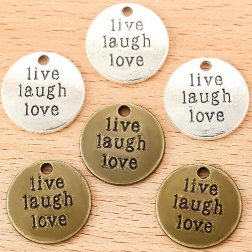 Zinc Alloy Tag Charm, Round, plated, DIY 