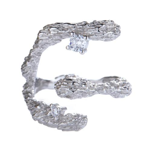 Argent sterling 925 Cuff Bague, Motif géométrique, pavé de micro zircon & pour femme, plus de couleurs à choisir Vendu par PC