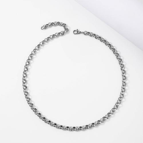 Stainless Steel Chain Necklace, 304 Stainless Steel  & for woman, original color 