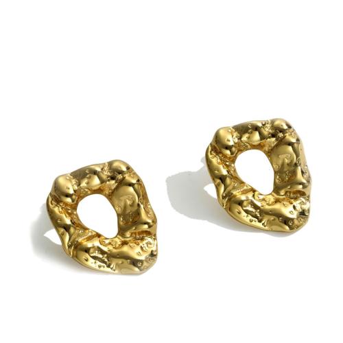 Edelstahl Stud Ohrring, 304 Edelstahl, nichtelastisch, Modeschmuck & für Frau, goldfarben, 31x24mm, verkauft von Paar