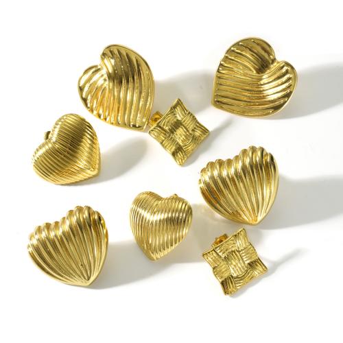 Edelstahl Stud Ohrring, 304 Edelstahl, Modeschmuck & verschiedene Stile für Wahl & für Frau, goldfarben, verkauft von Paar