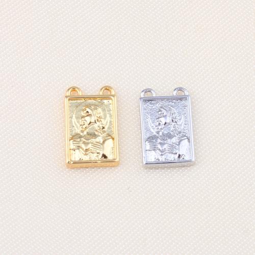 Brass Jewelry Pendants, Rectangle, plated, DIY 