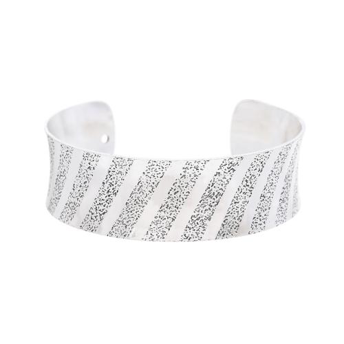 Zinc Alloy Cuff Bangle, plated  & for woman, silver color 