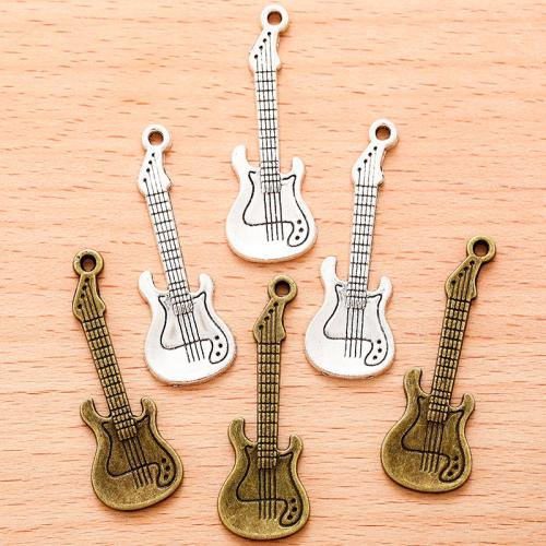 Colgantes de la aleación de Zinc en forma de instrumentos  musicales, guitara, chapado, Bricolaje, más colores para la opción, 41x14mm, 100PC/Bolsa, Vendido por Bolsa[