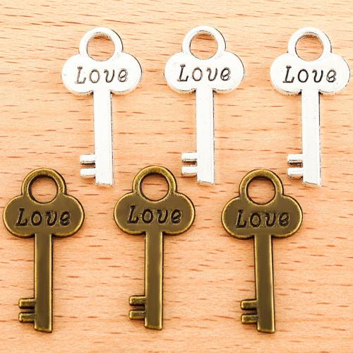 Zinc Alloy Key Pendants, plated, DIY [