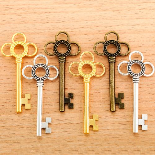 Zinc Alloy Key Pendants, plated, DIY [