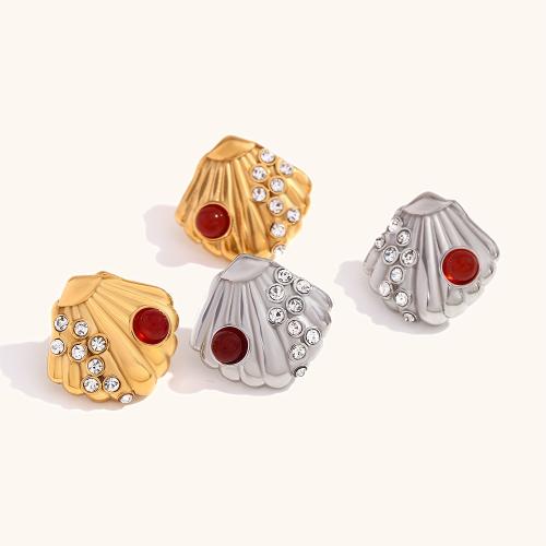 Stainless Steel Rhinestone Stud Earring, 304 Stainless Steel, fashion jewelry & for woman & with rhinestone [