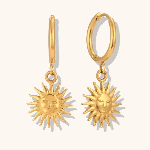 Stainless Steel Drop Earring, 304 Stainless Steel, 18K gold plated, fashion jewelry & for woman, golden 