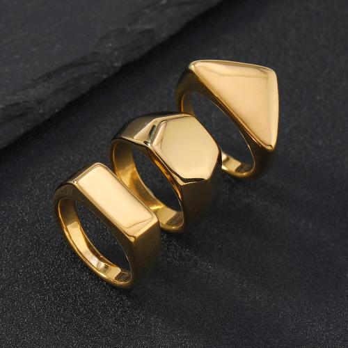 Edelstahl Fingerring, 304 Edelstahl, Unterschiedliche Form zur Auswahl & unisex & verschiedene Größen vorhanden, goldfarben, verkauft von PC