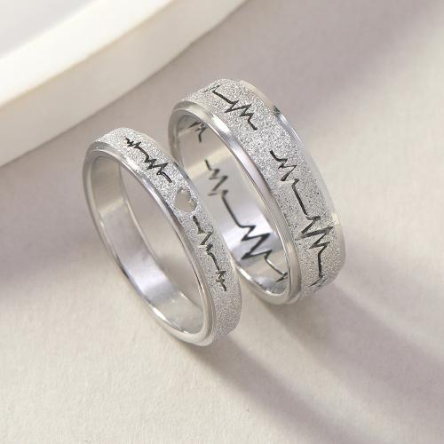 Stainless Steel Finger Ring, 304 Stainless Steel, 2 pieces & fashion jewelry & Unisex, original color, US Ring 