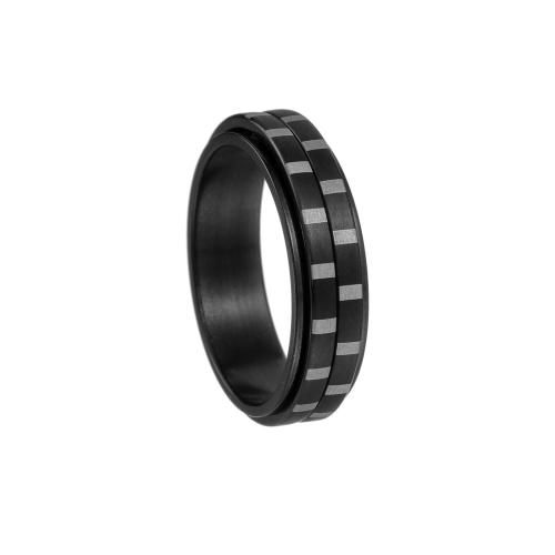 Edelstahl Fingerring, 304 Edelstahl, Modeschmuck & verschiedene Größen vorhanden & für den Menschen, schwarz, width 6mm, verkauft von PC