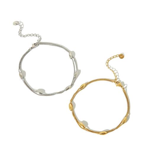 Bracelets en acier inoxydable bijoux, Acier inoxydable 304, avec 5cm chaînes de rallonge, Double couche & bijoux de mode & pour femme, plus de couleurs à choisir Environ 20 cm, Vendu par PC[