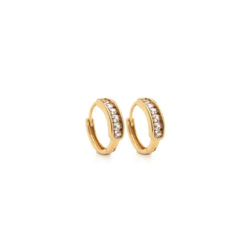 Cubic Zirconia Micro Pave Brass Earring, gold color plated, fashion jewelry & micro pave cubic zirconia & for woman 