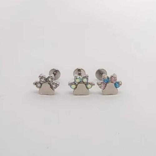 laiton Goujons perforés pour les lèvres, unisexe & normes différentes pour le choix & pavé de micro zircon, plus de couleurs à choisir, Vendu par PC