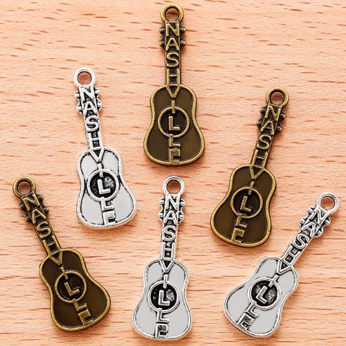 Musical Instrument Shaped Zinc Alloy Pendants, Guitar, plated, DIY [