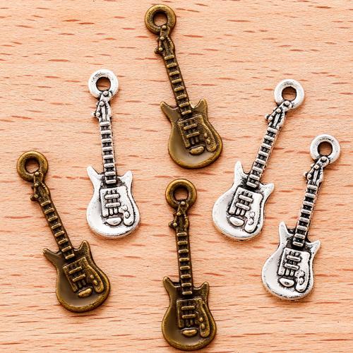 Musical Instrument Shaped Zinc Alloy Pendants, Guitar, plated, DIY [