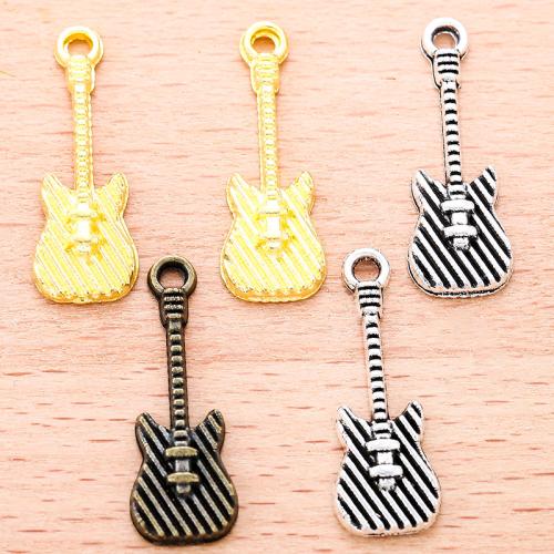 Musical Instrument Shaped Zinc Alloy Pendants, Guitar, plated, DIY [