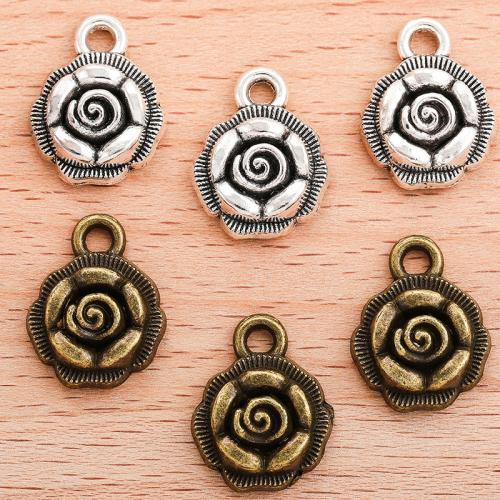 Zinc Alloy Flower Pendants, Rose, plated, DIY [