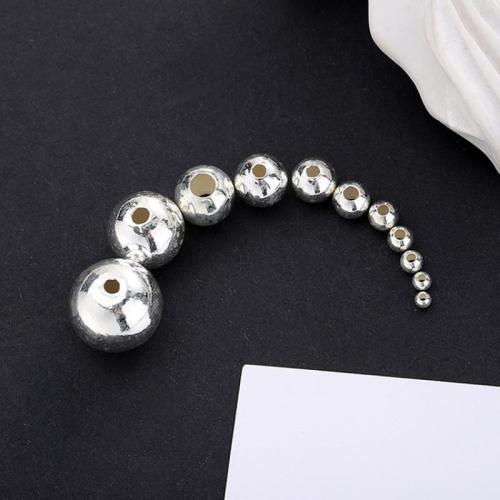 Round Sterling Silver Beads, 925 Sterling Silver, DIY 