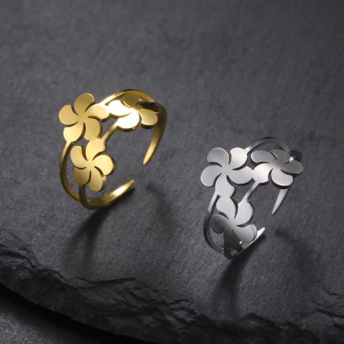 Edelstahl Fingerring, 304 Edelstahl, Blume, Modeschmuck & für Frau, keine, verkauft von PC