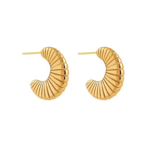 Stainless Steel Stud Earring, 304 Stainless Steel, 18K gold plated, fashion jewelry & for woman, golden 