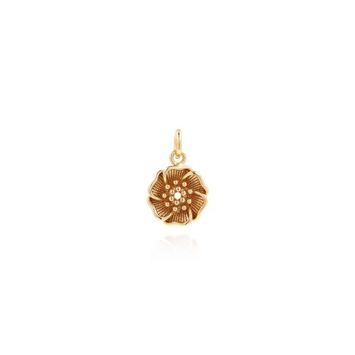 Brass Flower Pendants, Flower Bud, gold color plated, DIY 