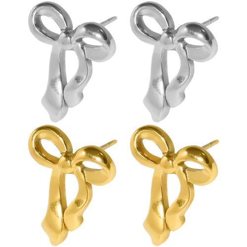 Stainless Steel Stud Earring, 304 Stainless Steel, Bowknot, plated, for woman 