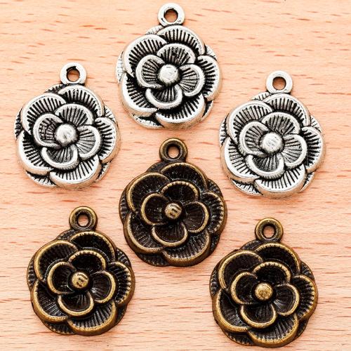 Zinc Alloy Flower Pendants, plated, DIY [