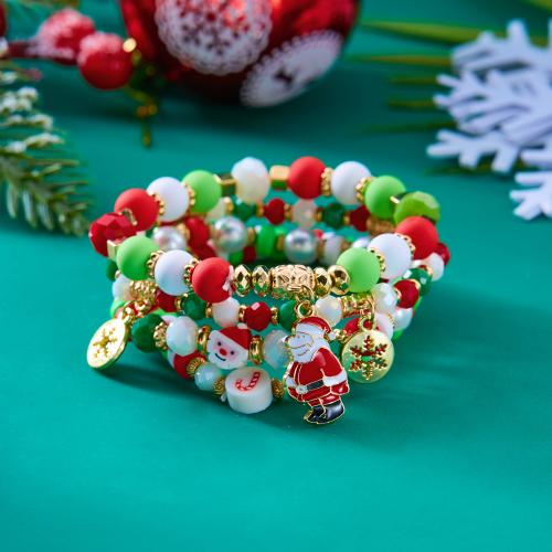 Acrylique bracelet, avec argile de polymère & perle de plastique, styles différents pour le choix & pour femme & émail, plus de couleurs à choisir, Vendu par PC