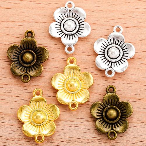 Flower Zinc Alloy Connector, plated, DIY & 1/1 loop 