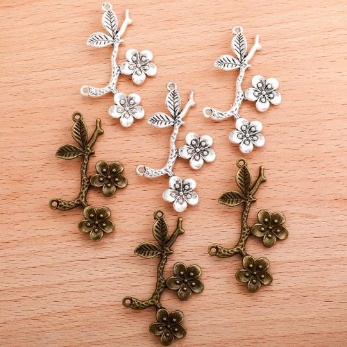 Flower Zinc Alloy Connector, Plum Blossom, plated, DIY & 1/1 loop 