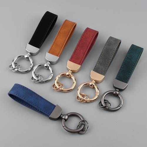 PU Leather Key Chain, Zinc Alloy, with PU Leather, fashion jewelry & Unisex 