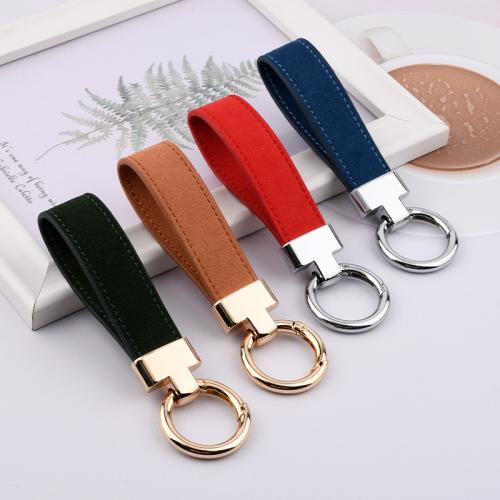 PU Leather Key Chain, Zinc Alloy, with Microfiber PU, fashion jewelry & Unisex 