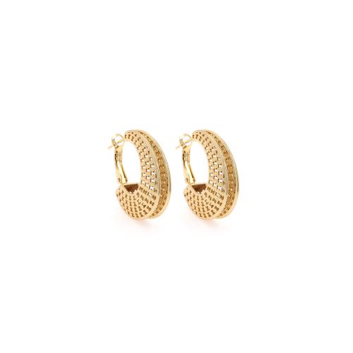 Boucle d'oreille en goutte de laiton, Placage de couleur d'or, bijoux de mode & pour femme Vendu par paire[