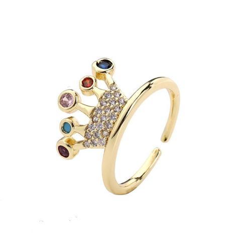 Cubic Zirconia Micro Pave Brass Finger Ring, plated, micro pave cubic zirconia & for woman [