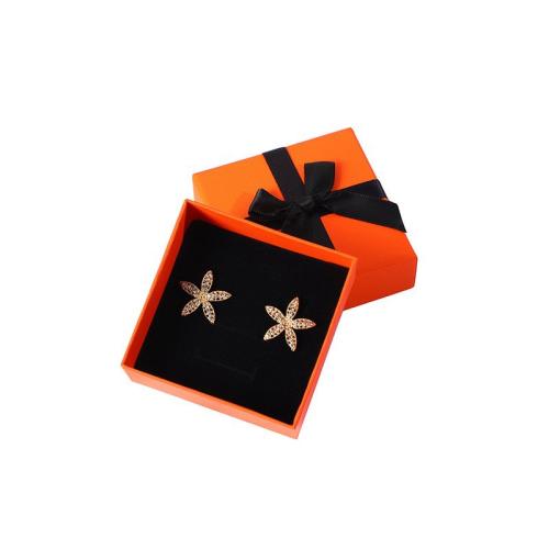 Jewelry Gift Box, Paper, with Sponge, dustproof & multifunctional orange 