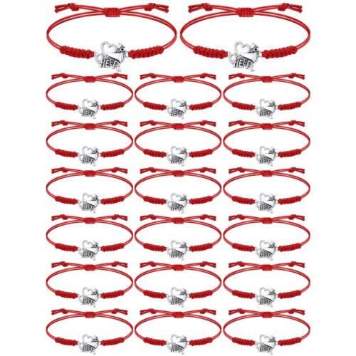 Fashion Create Wax Cord Bracelets, Zinc Alloy, with Wax Cord, 20 pieces & Unisex Approx 16 cm 