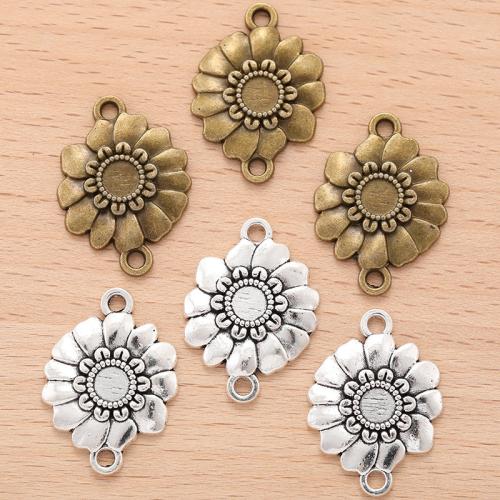 Flower Zinc Alloy Connector, plated, DIY & 1/1 loop 