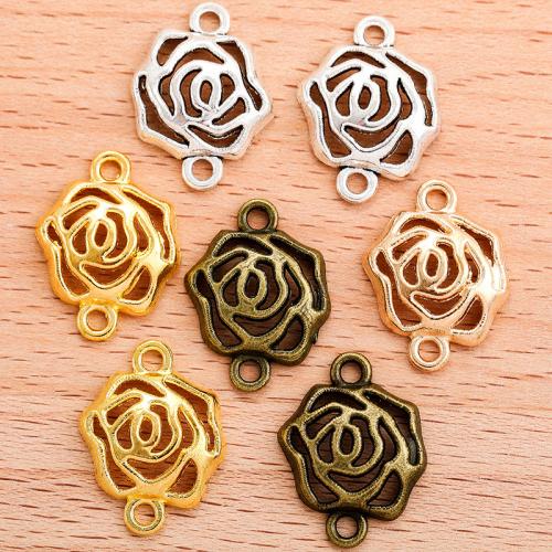 Flower Zinc Alloy Connector, plated, DIY & 1/1 loop & hollow 