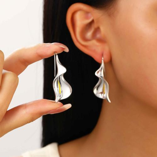 Boucle d'oreille en goutte de laiton, Calla Lily, Placage, pour femme, Vendu par paire[