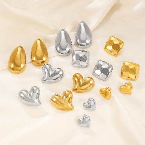 Stainless Steel Stud Earring, 304 Stainless Steel, with Plastic Pearl, Vacuum Ion Plating  & for woman 