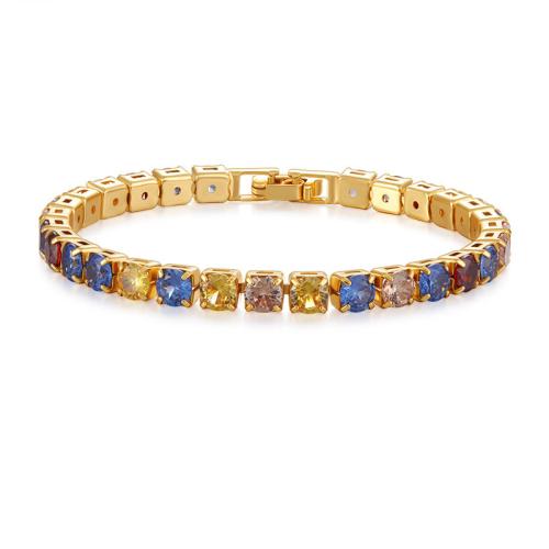 Cubic Zirconia Micro Pave Brass Bracelet, fashion jewelry & micro pave cubic zirconia & for woman 