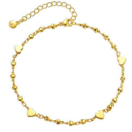 Brass Anklet, with 6cm extender chain, fashion jewelry & for woman Approx 22 cm 