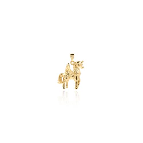 Brass Jewelry Pendants, Horse, gold color plated, DIY 