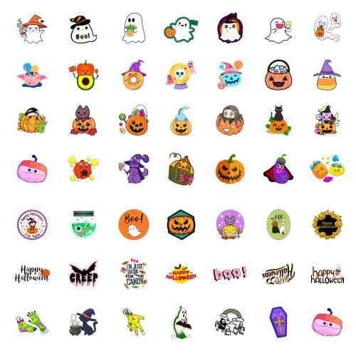 Weich-PVC Aufkleber Papier, Drucken, Design für Halloween & DIY & wasserdicht, Sheet size: 4-8cm, ca. 50PCs/Tasche, verkauft von Tasche