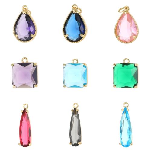 Cubic Zirconia Brass Pendants, plated, DIY & micro pave cubic zirconia 