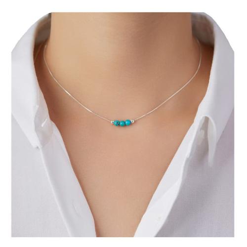 Gemstone Necklaces, Titanium Steel, with Gemstone & Crystal & Plastic Pearl & for woman Approx 31-40 cm 