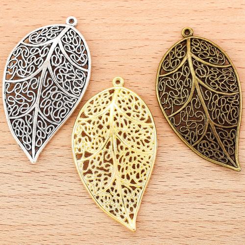 Zinc Alloy Leaf Pendants, plated, DIY 